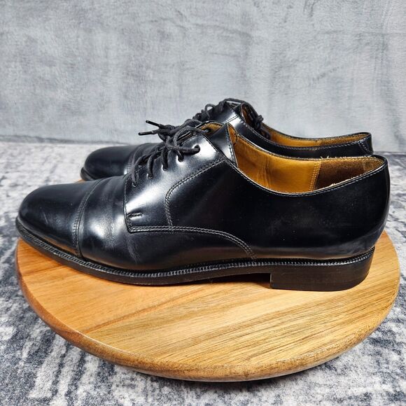 Cole Haan Mens Caldwell Oxford Size 10 D Black Leather Cap Toe Derby Dress Shoes main image 6